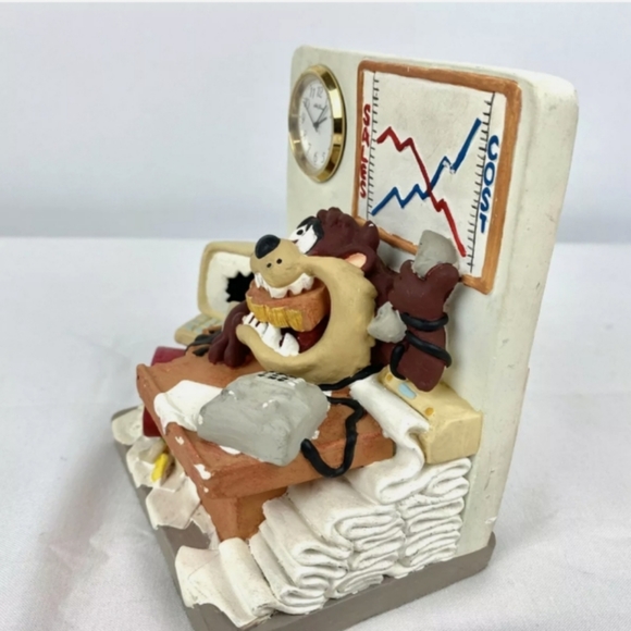 Vintage rare desk clock Tasmanian Devil Warner bros Looney tunes collectable taz - Picture 4 of 4